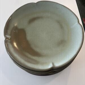 Frankoma 5F Dinner Plate Green Vintage Set Of 6 Pottery 10.25”